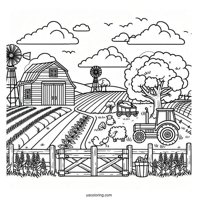 Farmer Coloring Page