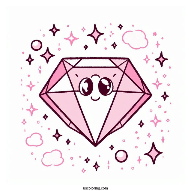 Steven Universe Coloring Page Of Simple Pink Diamond Outline