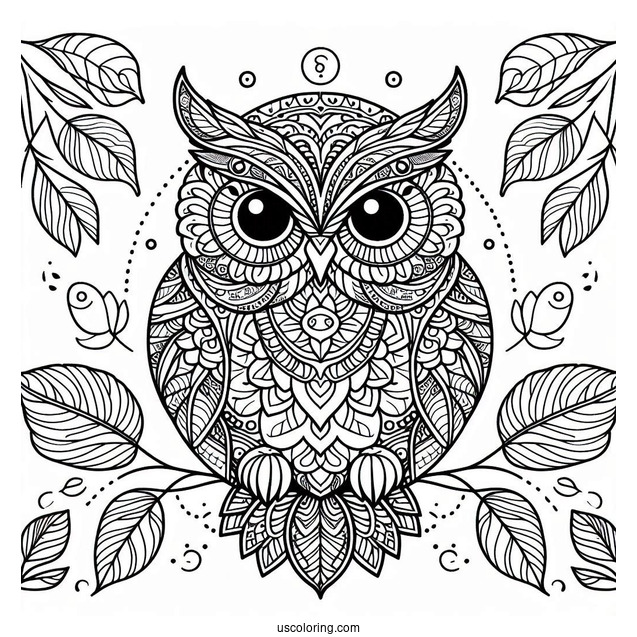 Intricate Owl Mandala To Color