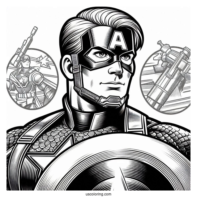 Captain America Coloring Page