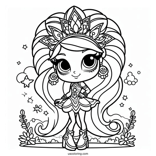 Shimmer And Shine Coloring Page Of Simple Nazboo Outline For Preschoolers