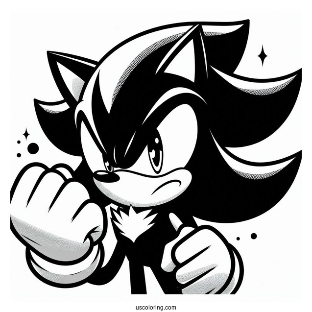 Angry Shadow Coloring Page Making A Fist