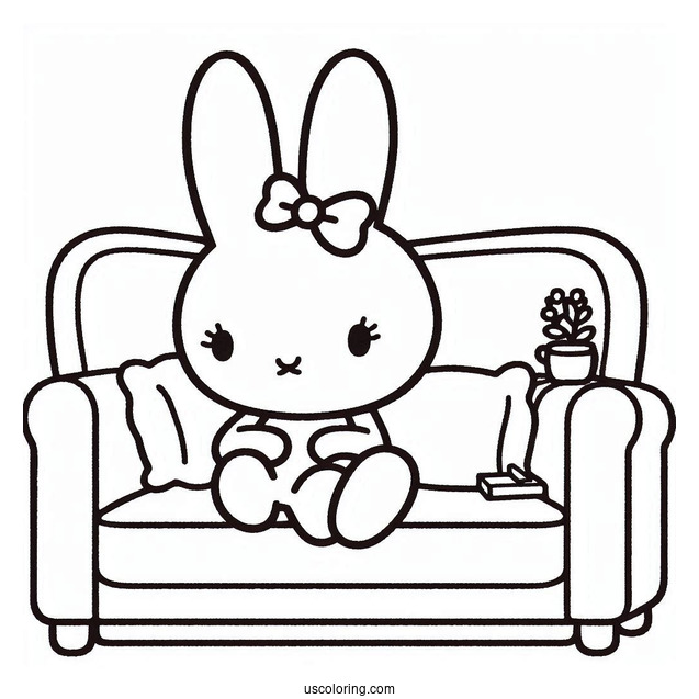 Miffy Coloring Page Of Melanie Sitting On A Couch