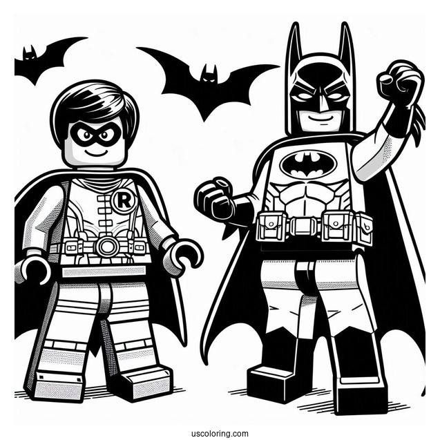 Lego Batman And Lego Robin Coloring