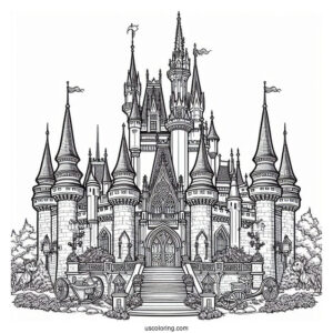 Disney Cinderella Castle Coloring Page