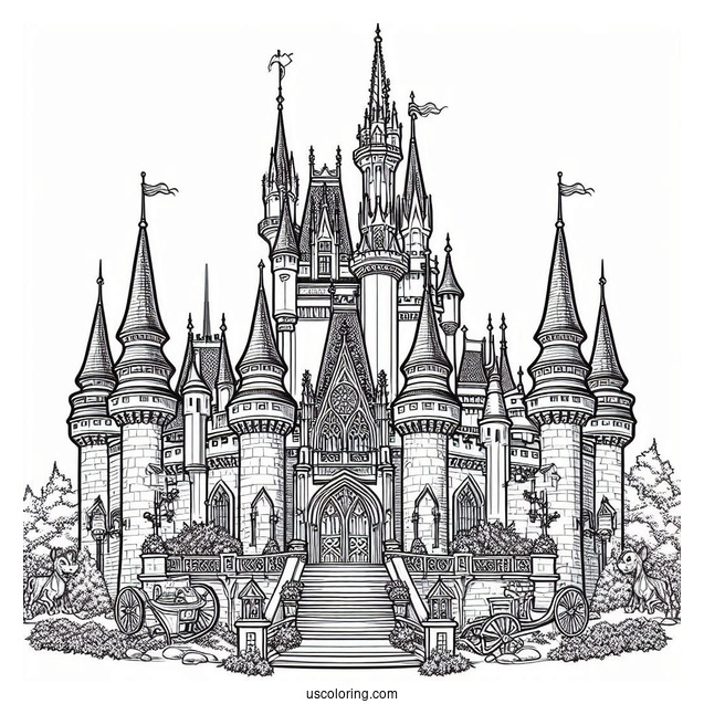Disney Cinderella Castle Coloring Page