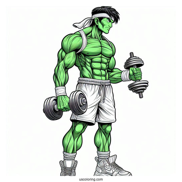 Highly Detailed Hulk Coloring For Adults
