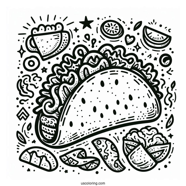 Taco Coloring Page Bell Logo