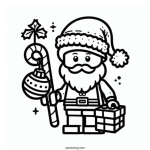 Lego Santa Claus Coloring Page