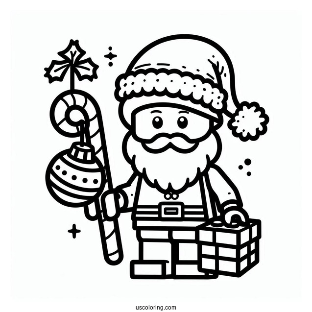 Lego Santa Claus Coloring Page