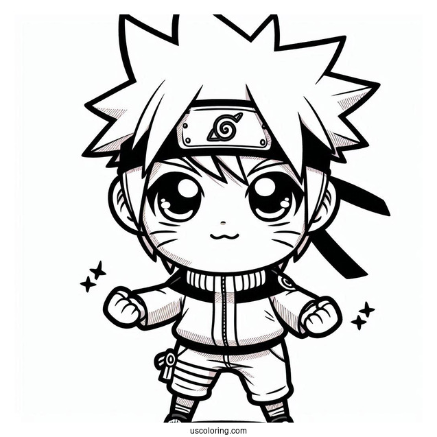Naruto Coloring Page Of Chibi Sasuke For Preschoolers