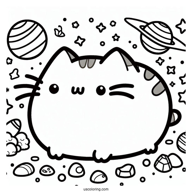 Cute Pusheen Bulbasaur To Color