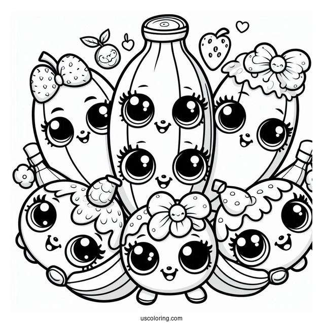 Coloring Sheet Of Buncho Bananas Shopkins