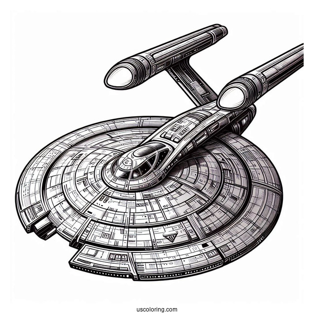 Star Trek Coloring Page Of Detailed Maquis Raider Starship