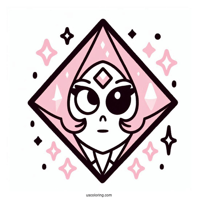 Steven Universe Coloring Page Of Simple Pink Diamond Outline
