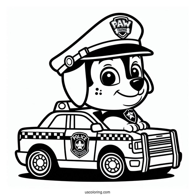 Coloring Picture Of Chase With Police Badges