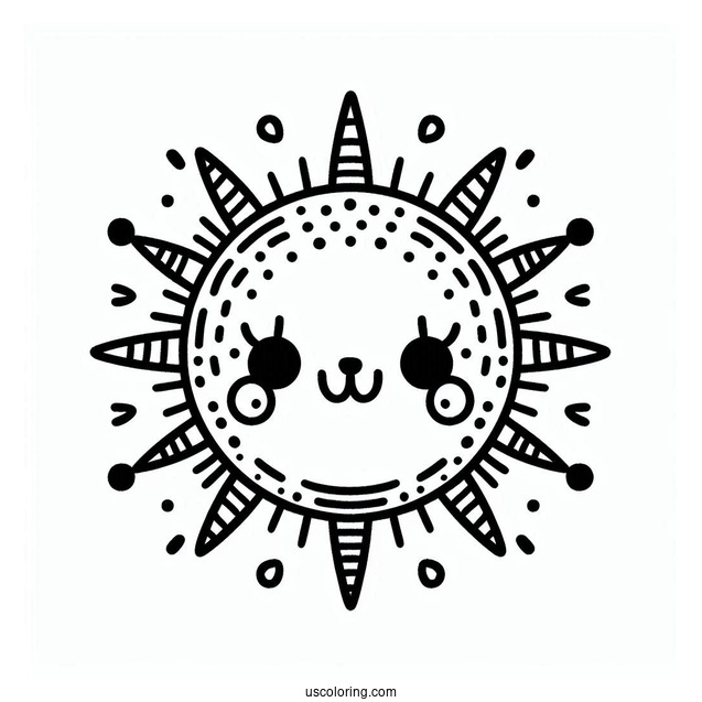 Easy Sun To Color For Preschoolers