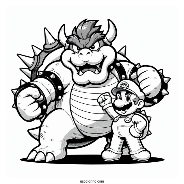 Super Smash Bros Of Mario Holding Up Bowser