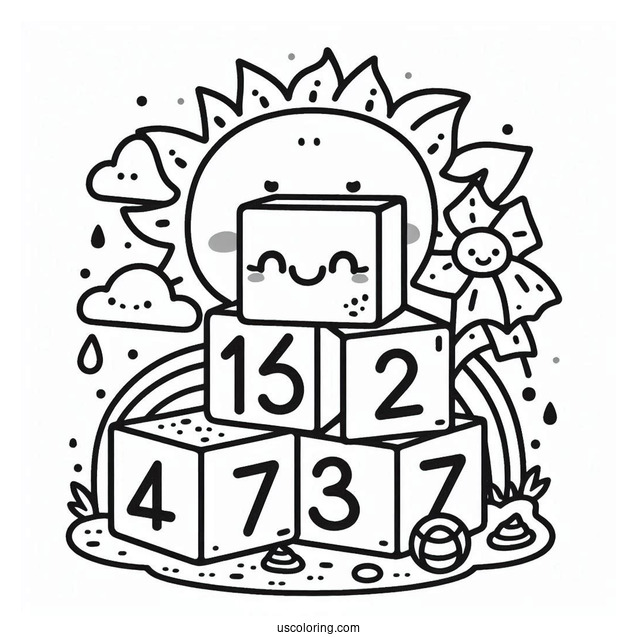 Numberblocks Coloring Page12 Under The Sun