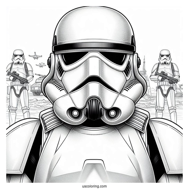 Realistic Stormtrooper Coloring Page Front View
