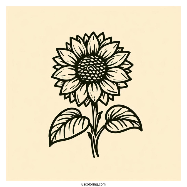 Simple Sunflower Coloring Sheet