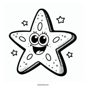 Coloring Page Of Patrik The Starfish For Kids