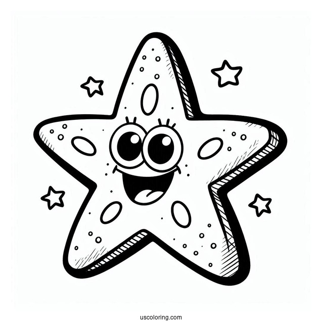 Coloring Page Of Patrik The Starfish For Kids