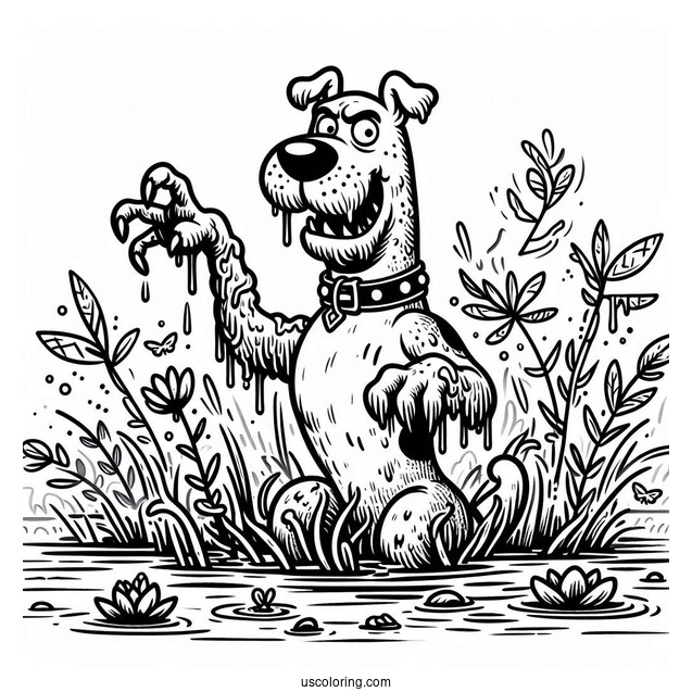 Swamp Monster From Scooby-Doo To Color