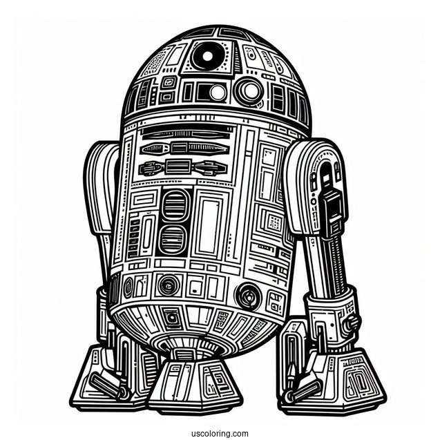 R2-D2 Coloring Page For Kids