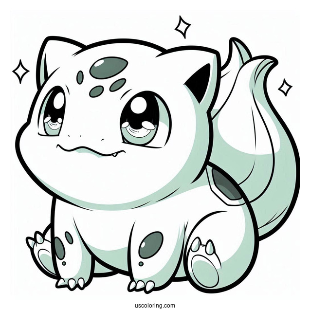 Anime Style Bulbasaur Coloring Page