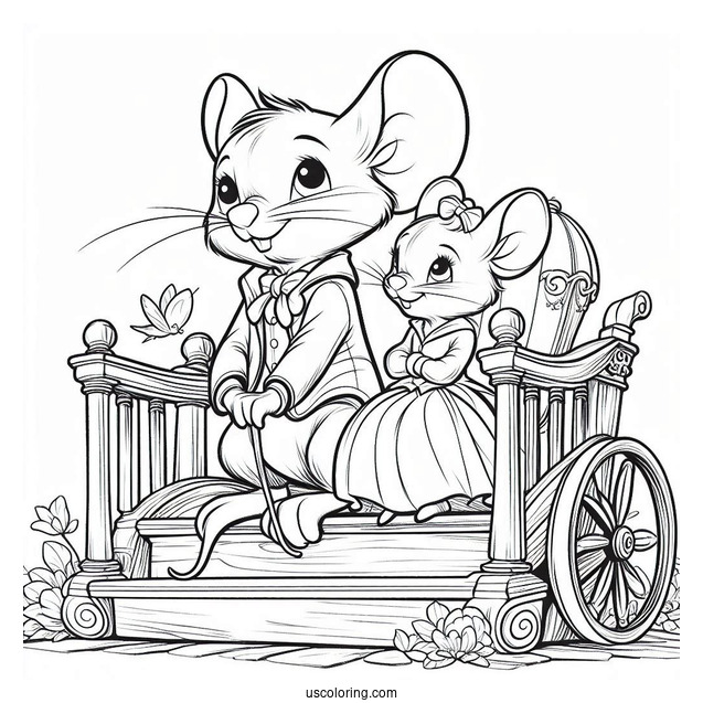 Gus And Jaq Mice Coloring Page For Kids