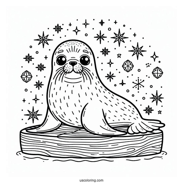 Easy Seal Coloring Page Outline