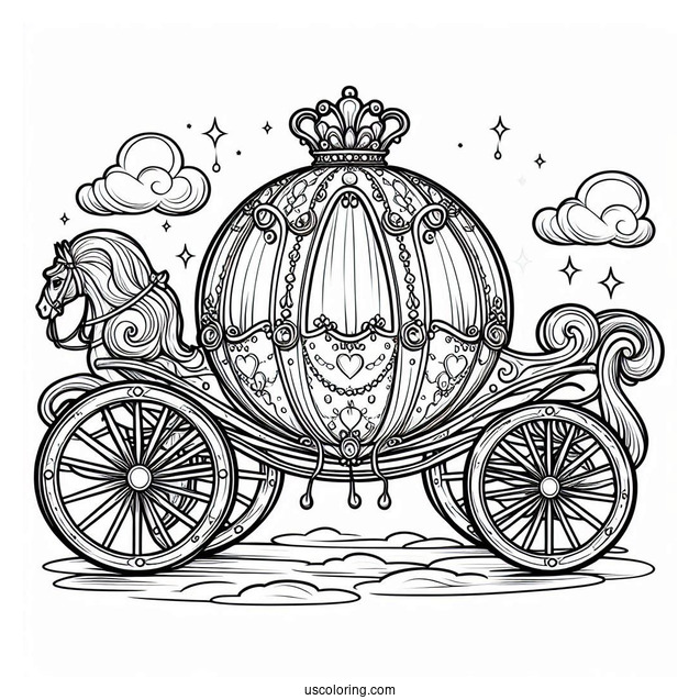 Cinderella Pumpkin Coach Coloring Sheet