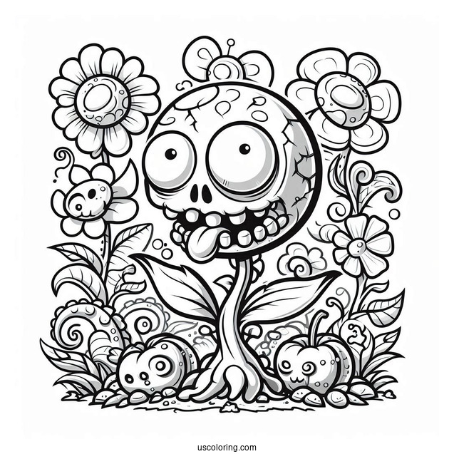 Detailed Coloring Page Of Plants Vs Zombies
