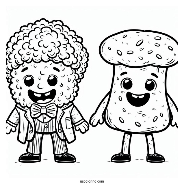 Sprunki Coloring Page Of Mustard And Mayhem With Oren And Brud