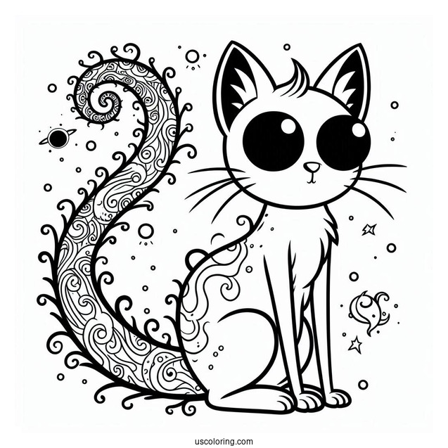 Wild Alien Cat Squanchy Rick and Morty Coloring Page