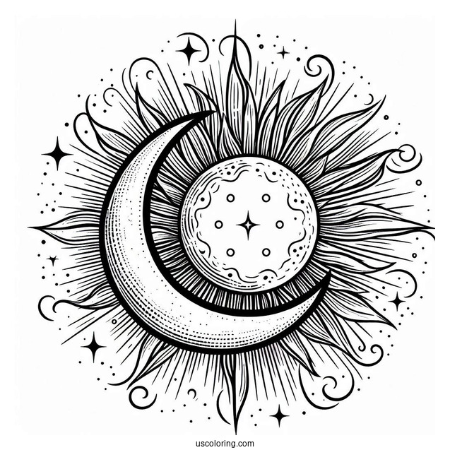 Crescent Moon In Front Of The Sun