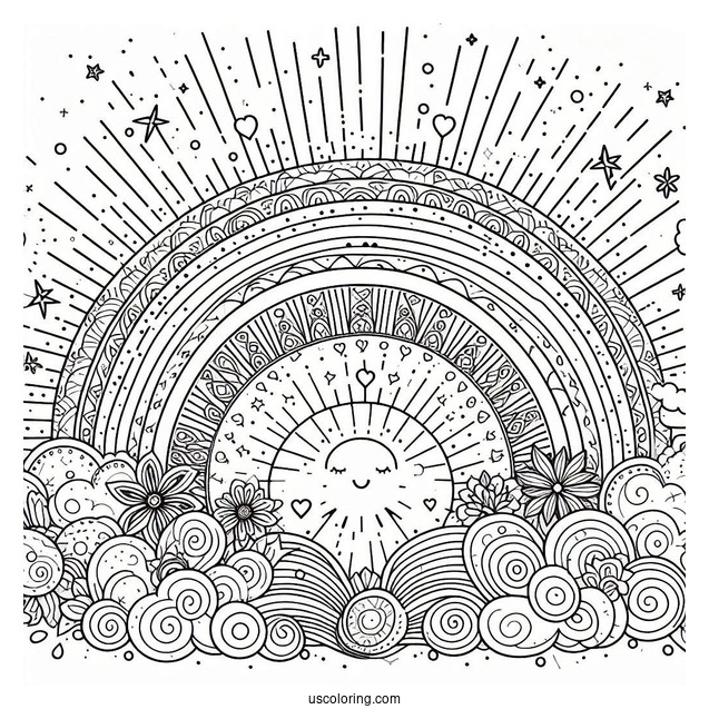 Radiant Rainbow To Color