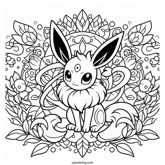 Sylveon Pokemon Mandala Coloring Sheet