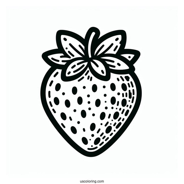 Strawberry Coloring Page Fruit Flashcard For Kids