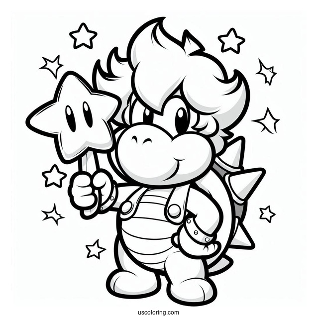 Bowser Holding Super Star