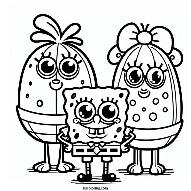 Pufff Family SpongeBob Coloring Page