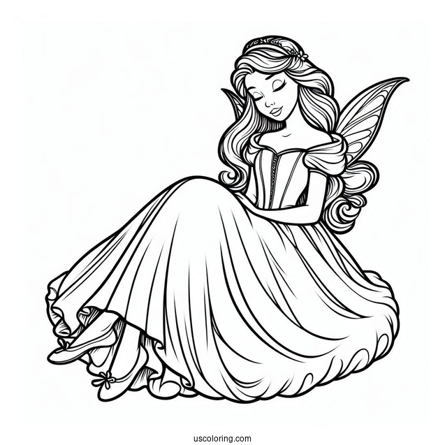 Sleeping Beauty Coloring Page Of Fairy Godmother Merryweather For Kids