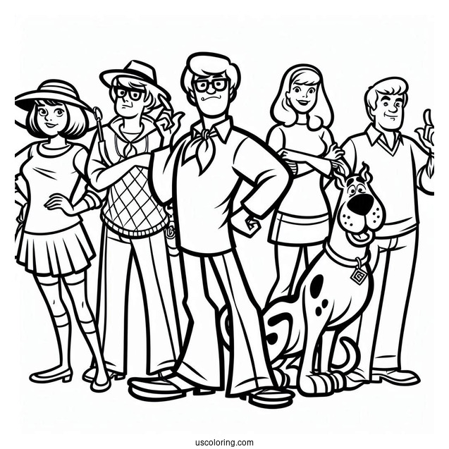 Coloring Page Of Mystery Inc Characters