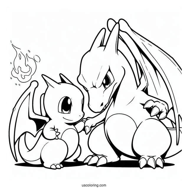 Charizard And Mewtwo Coloring Page