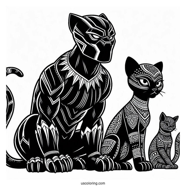 Black Panther And Shuri Coloring Page_