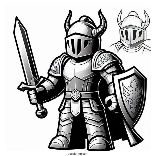 Roblox Knight Skin Coloring Page