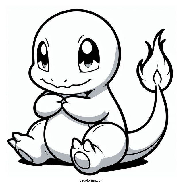 Playful Looking Charmander To Color