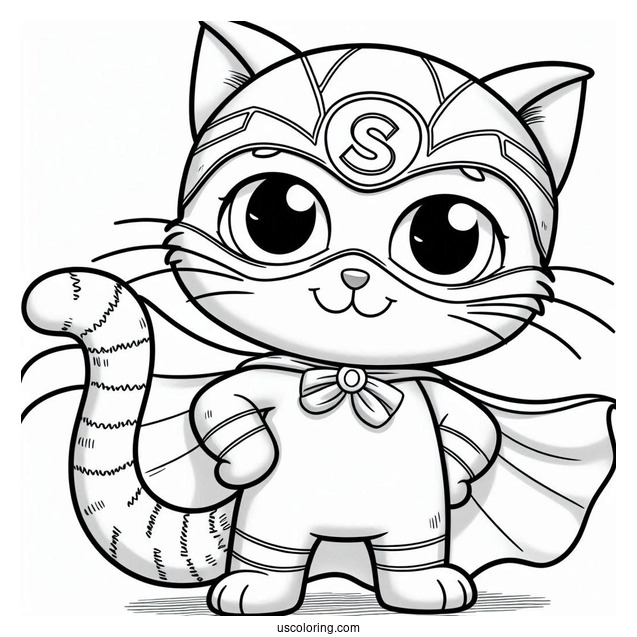Superhero Pete The Cat Coloring Sheet For Kids
