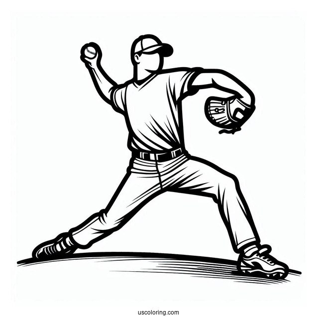 Baseball Pitcher Coloring Page
